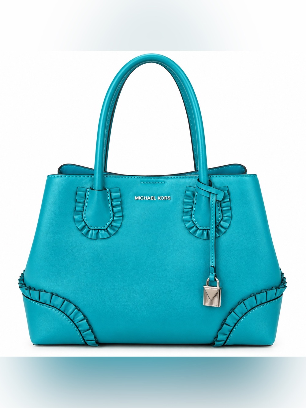Michael Kors Teal Ruffle Satchel